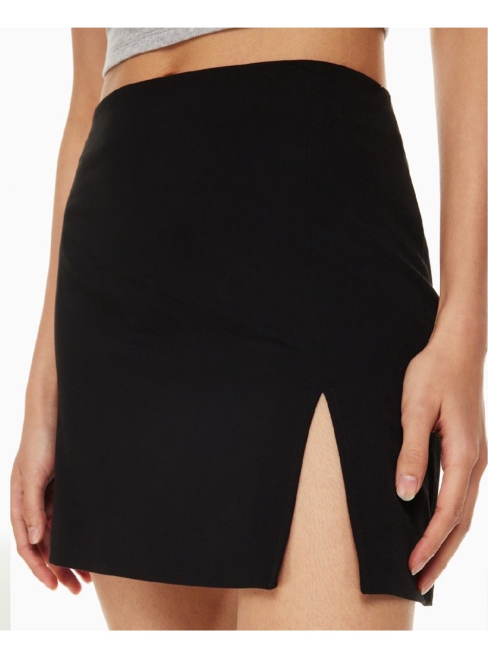 Aritzia Sunday Best Black Mini Skirt with Side Slit